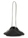 Kara Ufo Crystal-embellished Satin Shoulder Bag In Black