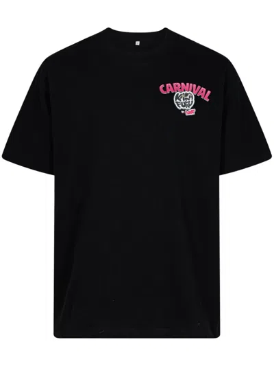 Karafuru Carnival Cotton T-shirt In Black