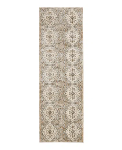 Karastan Divina Gloriana 2'6" X 7'10" Runner Area Rug In Cream