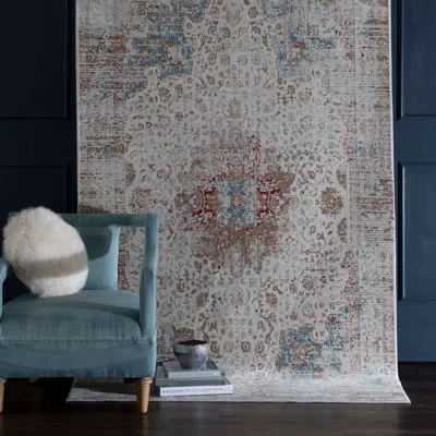 Karastan Dorset Oriental Cream/red/blue Area Rug In White;ivory