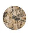 Karastan Elements Treviso Round Area Rug, 8' X 8' In Grey