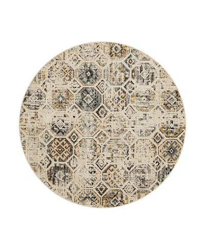Karastan Elements Tunis Round Area Rug, 8' X 8' In Beige