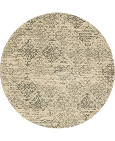 Karastan Euphoria Wexford 8' X 8' Round Area Rug In Sand,gray