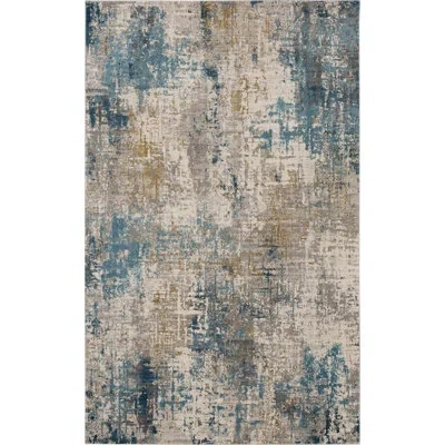 Karastan Marseille Blue/gray/brown Modern Abstract Area Rug In Blue;brown;gray
