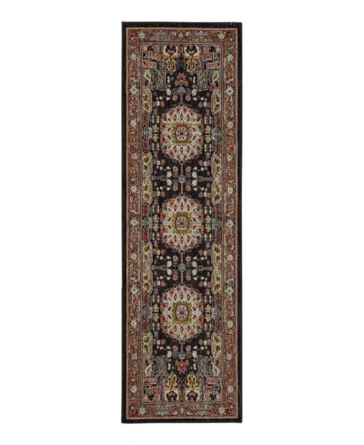 Karastan Pandora Covetous 2'4 X 7'10" Runner Area Rug In Grey/charcoal