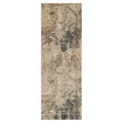 Karastan Rugs Tesoro Abstract Cream Area Rug In Blue;brown;tan;gray;cream