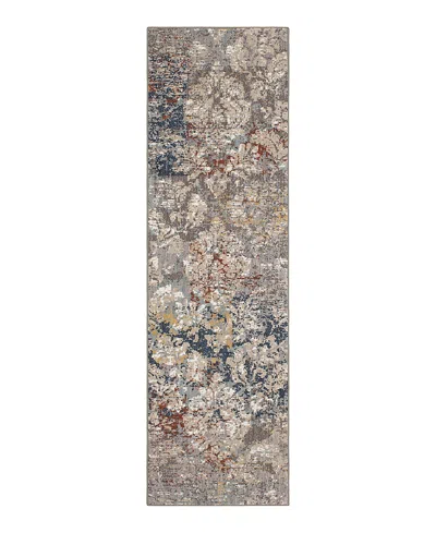 Karastan Soiree La Brea Runner Area Rug, 2'4 X 7'10 In Grey