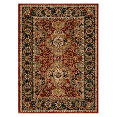 Karastan Spice Market Dhahar Plush Pile Stain/fade Resistant Polyester Woven Ornamental Indoor Area Rug In Red