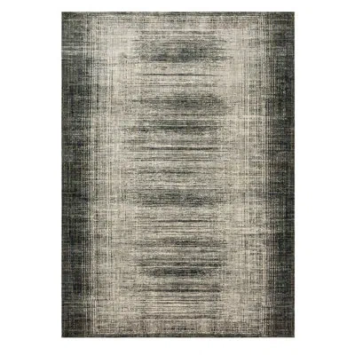 Karastan Turin Abstract Power Loomed Rayon/vicose Area Rug In Black/gray In Black,ivory
