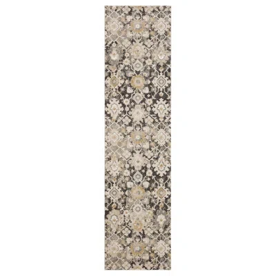 Karastan Windermere  Ireby Floral Low Pile Stain And Fade Resistant Polyester Indoor Area Rug In Gray