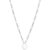 Karat Rush Figaro Chain Heart Pendant Necklace In Rhodium White