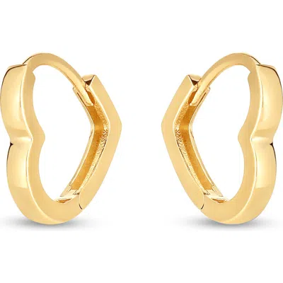 Karat Rush Heart Hoop Earrings In Yellow Gold
