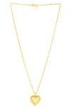 Karat Rush Paperclip Chain Heart Pendant Necklace In Yellow