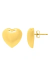 Karat Rush Puffed Heart Stud Earrings In Gold
