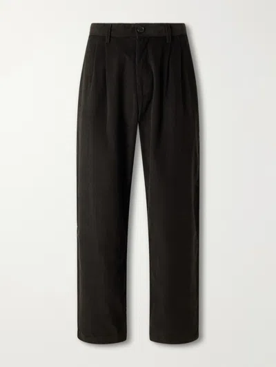 Kardo Antonio Straight-leg Cotton-corduroy Suit Trousers In Black