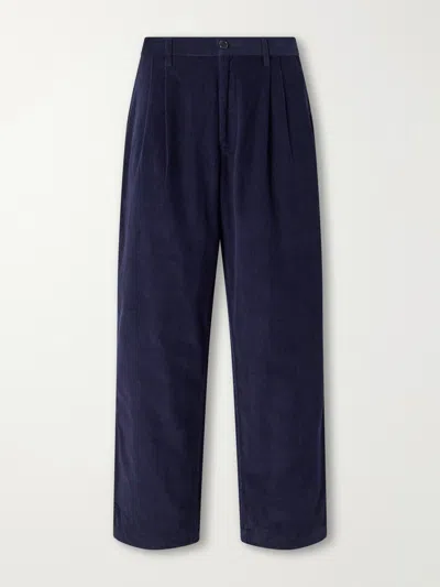 Kardo Antonio Straight-leg Cotton-corduroy Suit Trousers In Blue