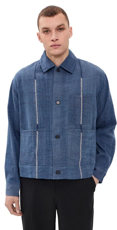 Kardo Bodhi Hand Embroidered Jacket Blue