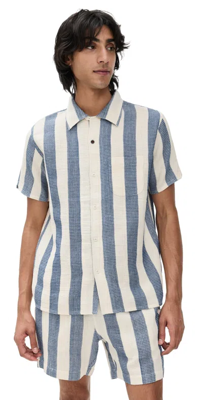 Kardo Chintan Handloom Striped Shirt Future Dusk