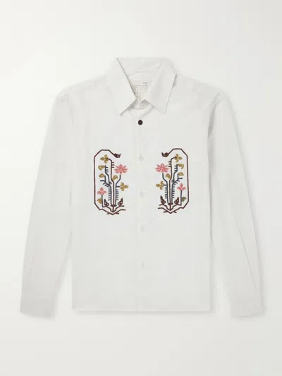 Kardo Luis Embroidered Cotton Shirt In White