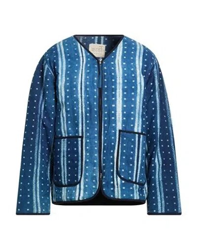 Kardo Man Overcoat & Trench Coat Blue Size L Cotton