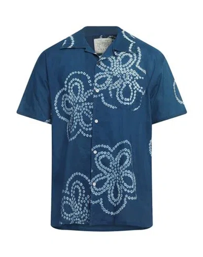 Kardo Man Shirt Blue Size Xxl Cotton