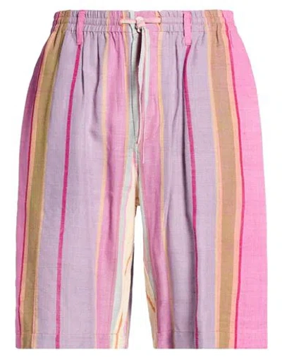 Kardo Milo Straight-leg Striped Silk Drawstring Shorts In Multi