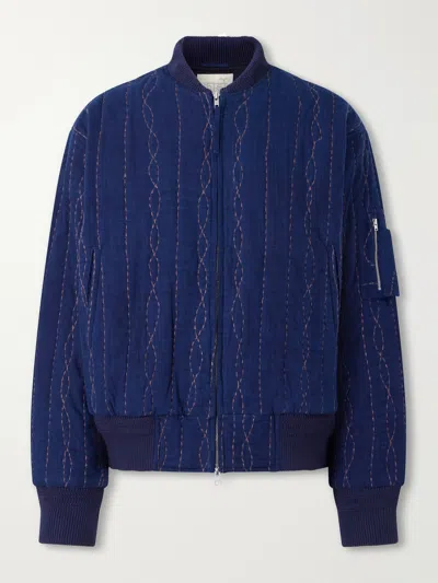 Kardo Max Embroidered Cotton Bomber Jacket In Blue