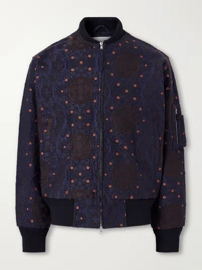 Kardo Max Embroidered Cotton Bomber Jacket In Blue