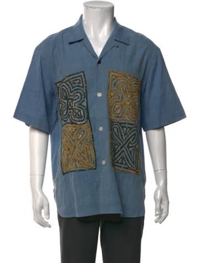 Pre-owned Kardo Patterned Short Sleeve Shirt In Blue