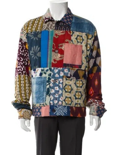 Pre-owned Kardo Printed Trucker Jacket In Blue