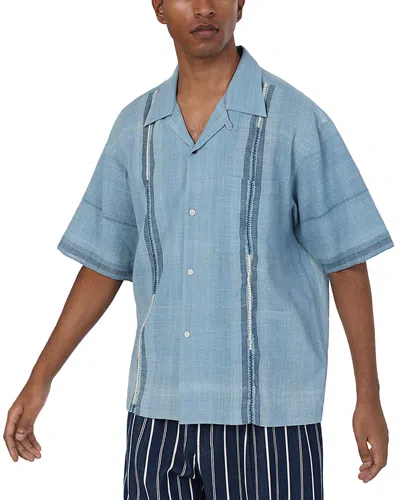 Kardo Rohit Boxy Fit Stripe Shirt In Blue