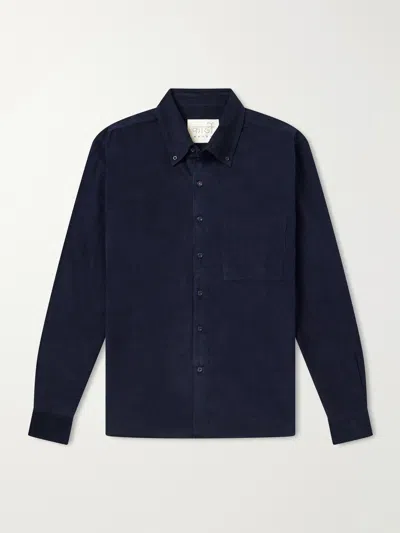 Kardo Ronald Cotton-corduroy Shirt In Blue