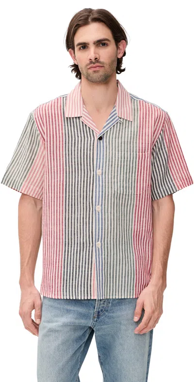 Kardo Ronen Handloom Striped Shirt Multi In Pink