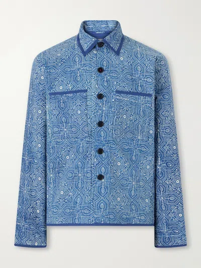 Kardo Wynton Printed Cotton Blouson Jacket In Blue