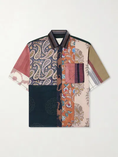 Kardo Yuto Patchwork Cotton Shirt In Multi