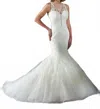 Karelina Sposa Mermaid Sheer Wedding Dress In Ivory In White