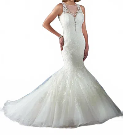 Karelina Sposa Mermaid Sheer Wedding Dress In Ivory In White