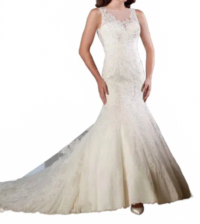 Karelina Sposa Mermaid Trumpet Lace Dress In Ivory In Multi