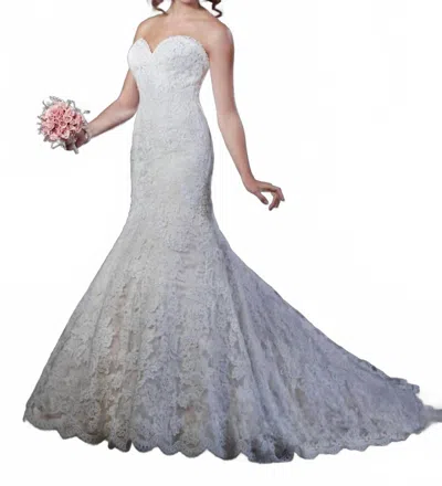 Karelina Sposa Trumpet Fit And Flare Dress In Ivory In Multi