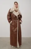 Karen Arcanjo Bebd Shearling Coat In Brown