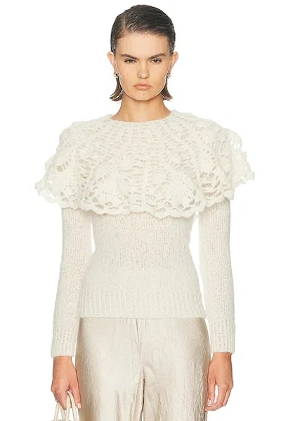 Karen Arcanjo Crochet Flour Sweater In Neutral