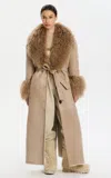 Karen Arcanjo Dina Shearling Coat In Nude