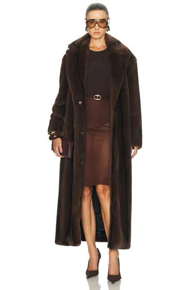 Karen Arcanjo Henk Faux Fur Coat In Brown