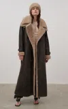 Karen Arcanjo Kim Shearling Coat In Brown