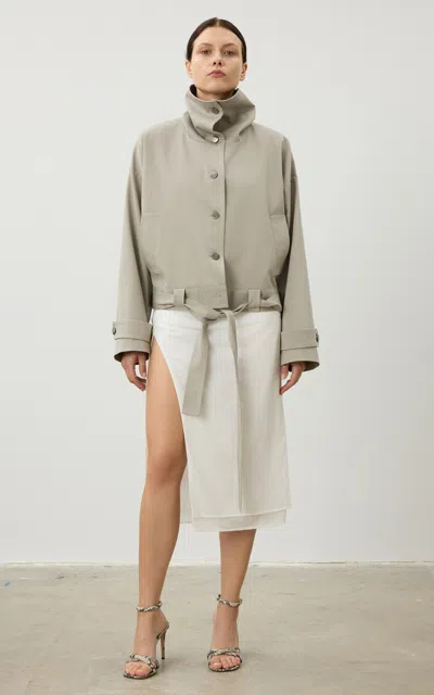 Karen Arcanjo Pola Cotton Jacket In Grey