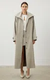 Karen Arcanjo Verva Cotton Trench Coat In Grey