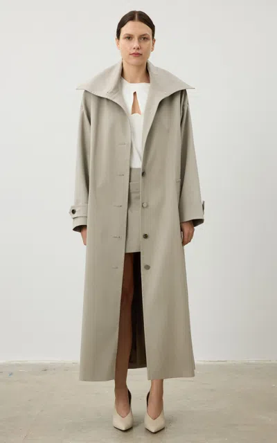 Karen Arcanjo Verva Cotton Trench Coat In Grey