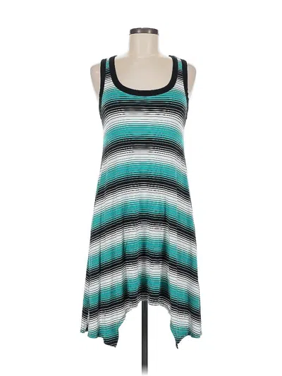 Pre-owned Karen By Karen Kane Sleeveless Top Teal Scoop Neck Tops In Blue