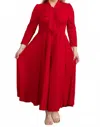 Karen Didion Bow Tie A-line Dress In Red In Red