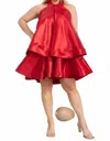 Karen Didion Halter Swing Dress In Red In Red